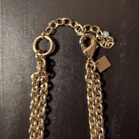 Blue bobble necklace, gold chain - Picture 3 of 7